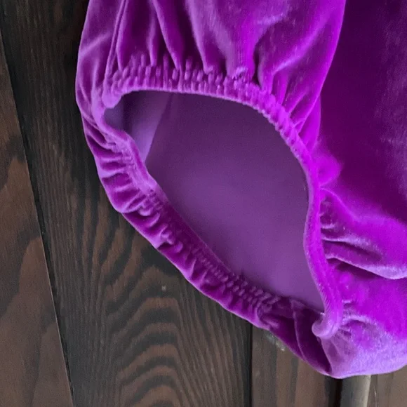 Motionwear Fuchsia Velvet Gymnastics Bodysuit - Picture 4 of 5